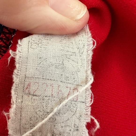 Vintage Falcons Bowling Jersey Athletic Supply Navy Red Short Sleeve Snaps Sz 42 - Picture 9 of 12